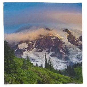USA, Washington, Mt. Rainier. Morning sun Cloth Napkin