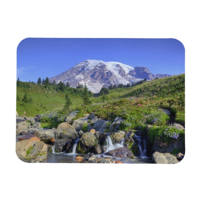 USA, Washington, Mt. Rainier NP, Mt. Rainier and 2 Magnet (Horizontal)