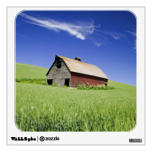 USA, Washington, Old Red Barn in the Spring Wall Sticker