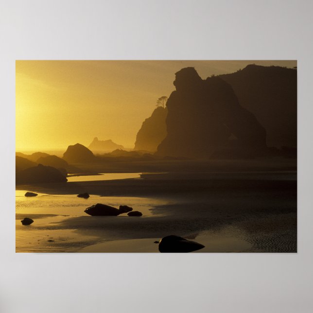 USA, Washington, Olympic Nat'l Park, Sunset, Poster (Front)