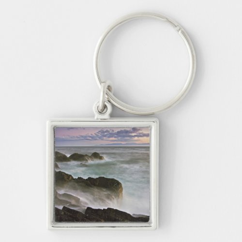 USA Washington San Juan Islands  Waves crash Keychain