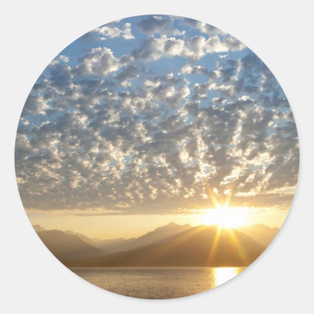 USA, Washington, Seabeck. Sunset Classic Round Sticker (Front)