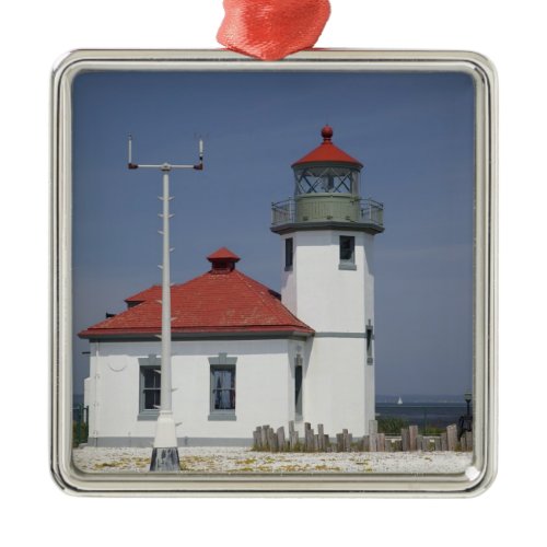USA, Washington, Seattle, Alki Point Lighthouse, 2 Metal Ornament