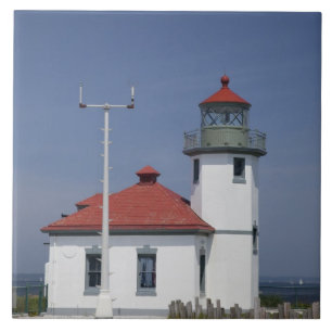 USA, Washington, Seattle, Alki Point Lighthouse, Ceramic Tile