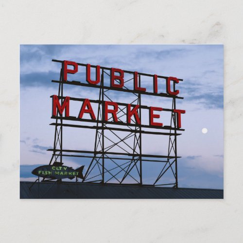 USA Washington Seattle Pike Street Market Postcard