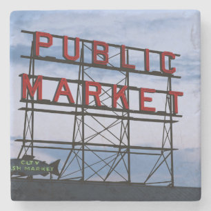 USA, Washington, Seattle, Pike Street Market Stone Coaster