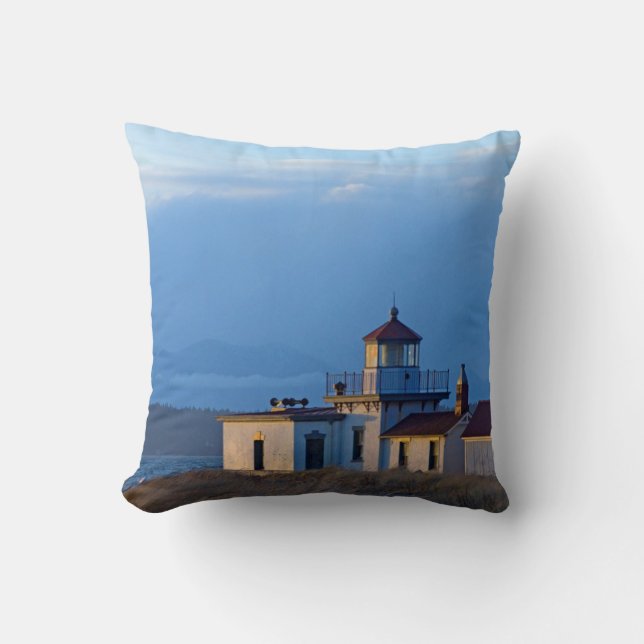 USA, Washington, Seattle, Puget Sound Throw Pillow (Front)