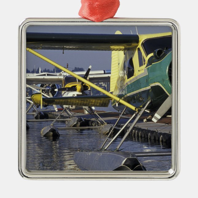 USA, Washington, Seattle, Seaplanes docked on Metal Ornament (Front)