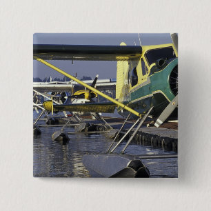 USA, Washington, Seattle, Seaplanes docked on Pinback Button