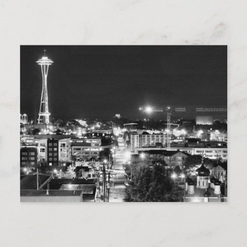 USA _ Washington _ Seattle _ Space Needle in BW Postcard