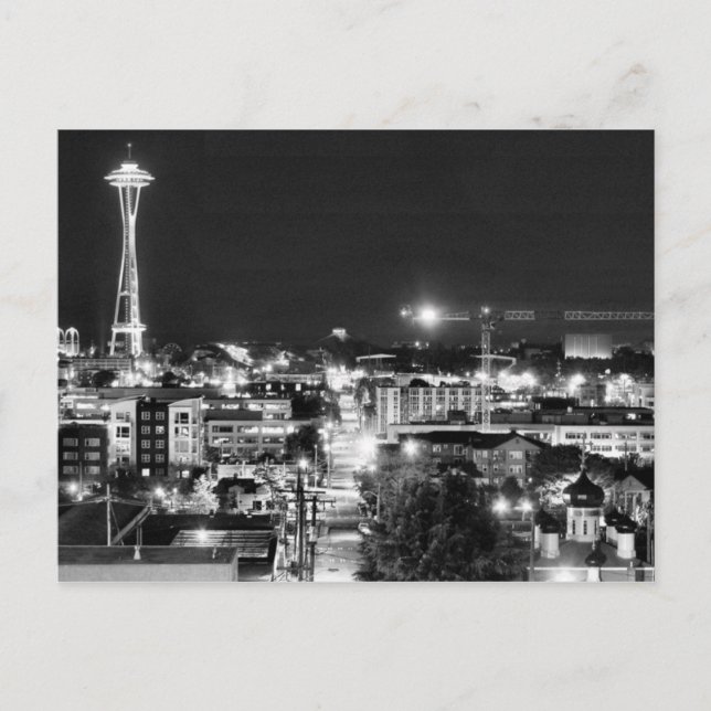 USA - Washington - Seattle - Space Needle in B&W Postcard (Front)