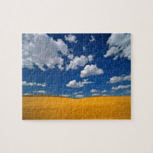 USA, Washington State, Colfax. Ripe barley meets Jigsaw Puzzle