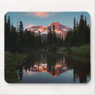 USA, Washington State. Mt. Rainier Reflected Mouse Pad