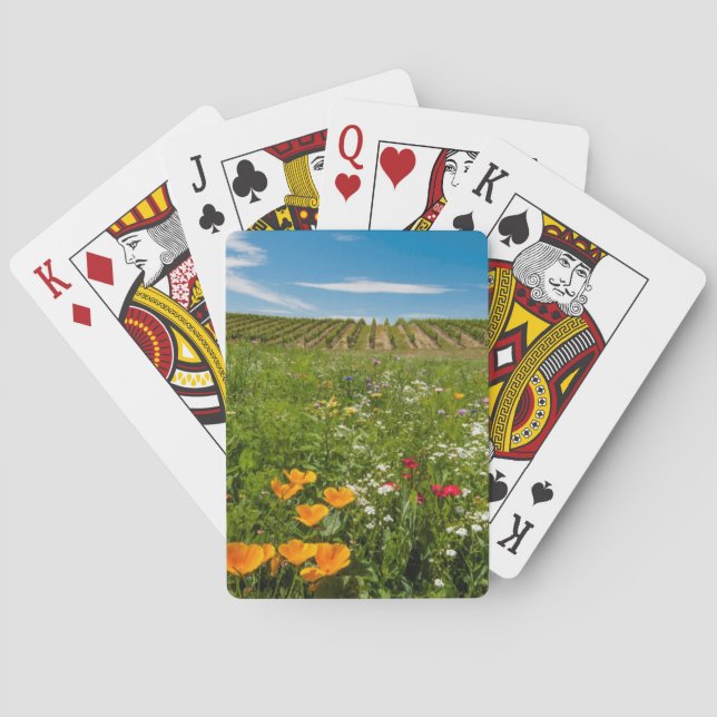 USA, Washington, Walla Walla. Wildflowers Poker Cards (Back)
