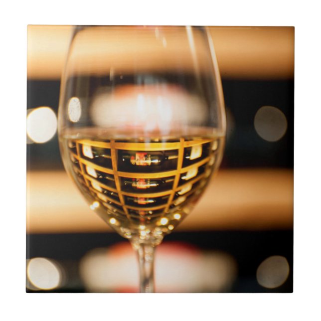 USA, Washington, Walla Walla. Wine Glass Ceramic Tile (Front)