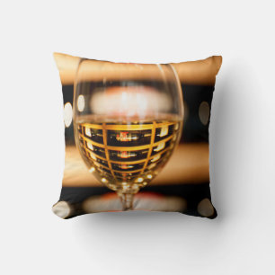 USA, Washington, Walla Walla. Wine Glass Throw Pillow
