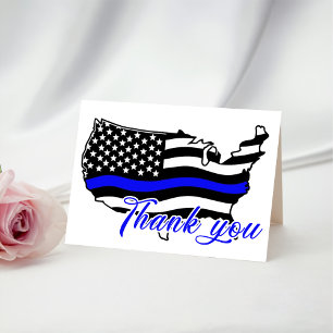 USA Watercolor American Flag Military Patriotic Letterpress Thank You Card