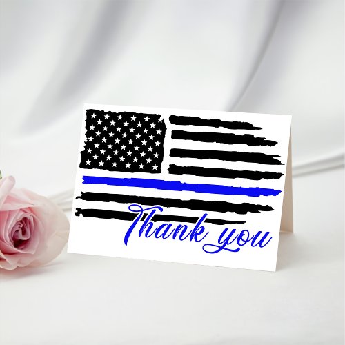 USA Watercolor American Flag Military Patriotic Thank You Card