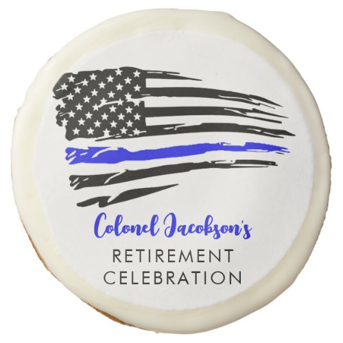 USA Watercolor American Flag Military Retirement Sugar Cookie