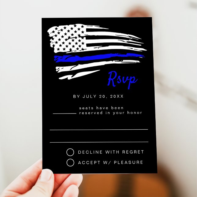 USA Watercolor American Flag Party RSVP Postcard (Creator Uploaded)