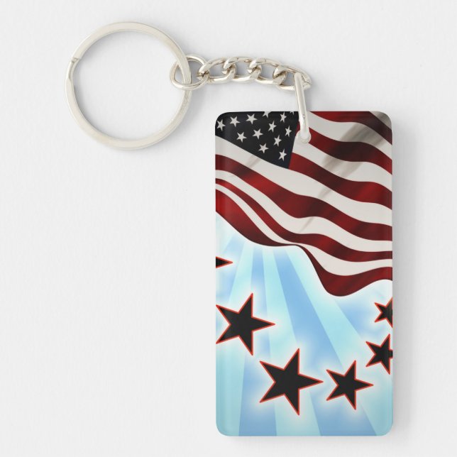 Usa wave flag keychain (Front)
