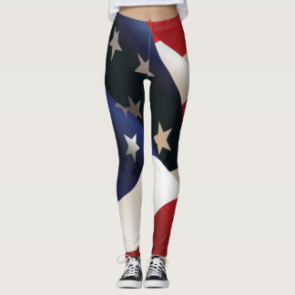 USA Waving Flag Leggings