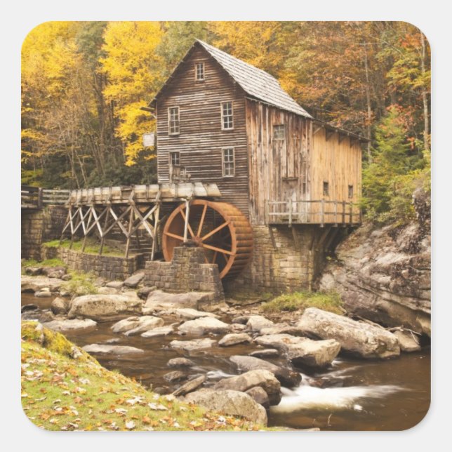 USA, West Virginia, Clifftop. Babcock State 2 Square Sticker (Front)