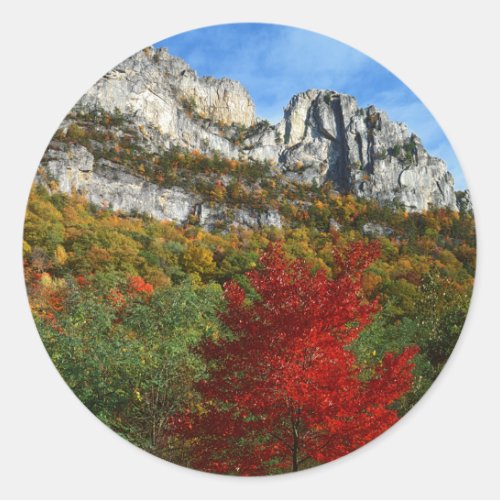 USA West Virginia Spruce Knob_Seneca Rocks Classic Round Sticker