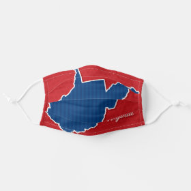 USA West Virginia State Stars and Stripes Map Cloth Face Mask