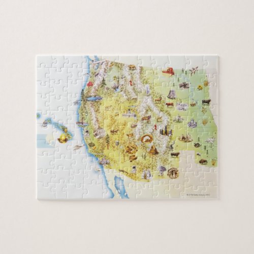 USA western states of America map Jigsaw Puzzle