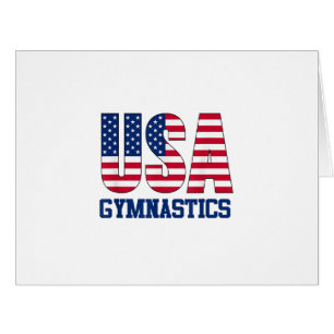 USA with American Flag Gymnastics Sports Cards