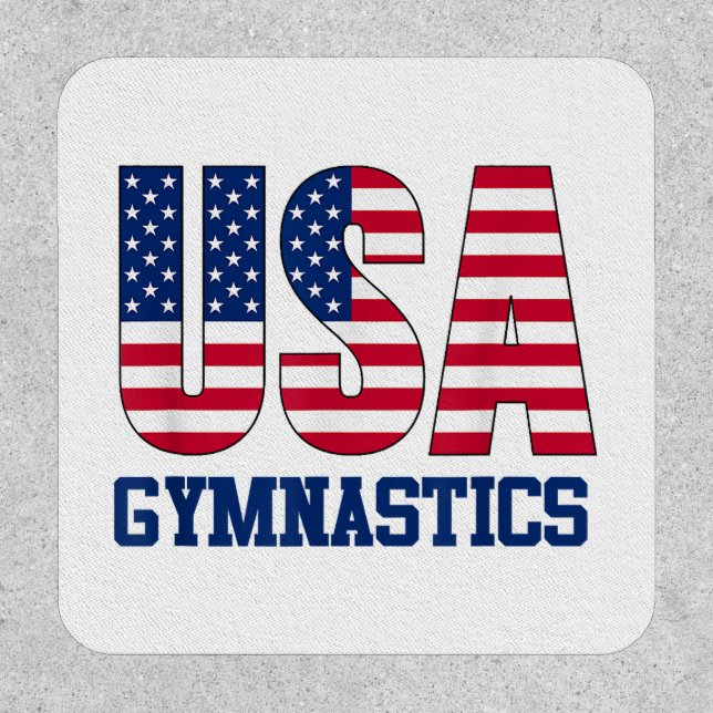 USA with American Flag Gymnastics Sports Patch (Front)
