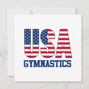 USA with American Flag Gymnastics Sports Thank You Card
