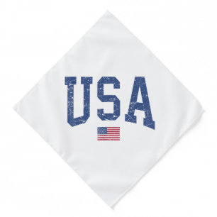 USA Women Men Kids Patriotic American Flag Distres Bandana