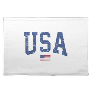 USA Women Men Kids Patriotic American Flag Distres Cloth Placemat
