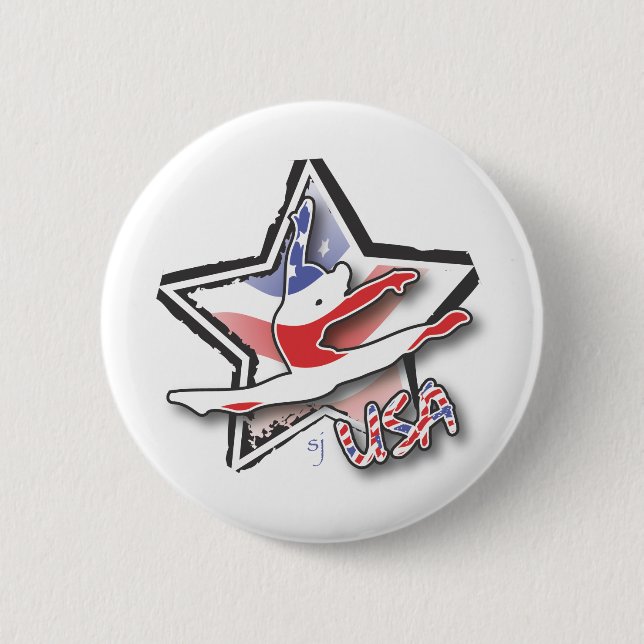 USA Women's Gymnastics Pinback Button (Front)