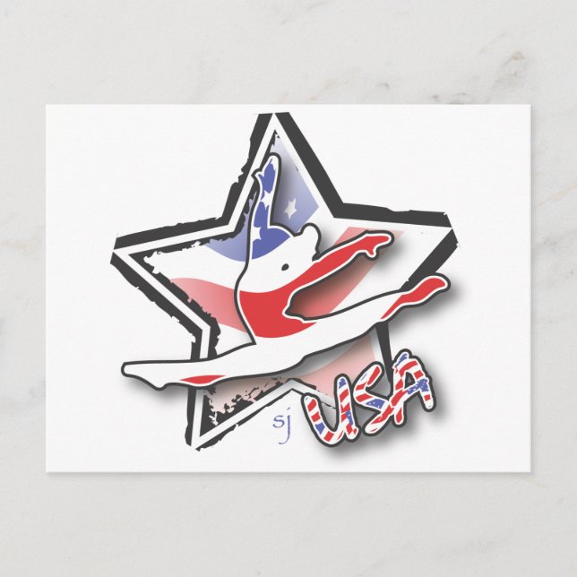 USA Women's Gymnastics Postcard (Front)