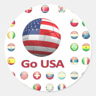 USA World Cup 2010 South Africa Classic Round Sticker