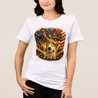 USA World Cup 2026 Golden Liberty Soccer Art Tri-Blend Shirt