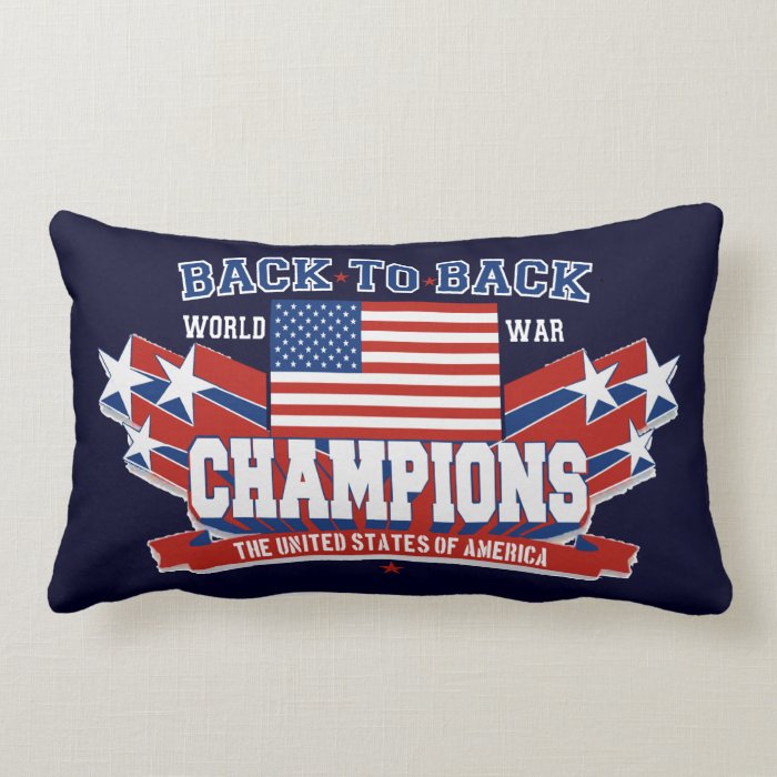 USA World War Champions Lumbar Throw Pillow