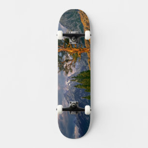 USA, Wyoming, Grand Teton NP. Sunrise greets a Skateboard Deck