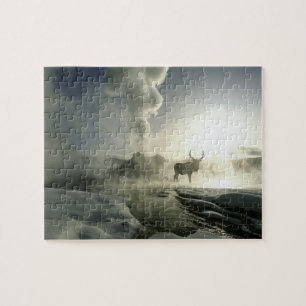 USA, Wyoming, Yellowstone National Park. Sunrise Jigsaw Puzzle