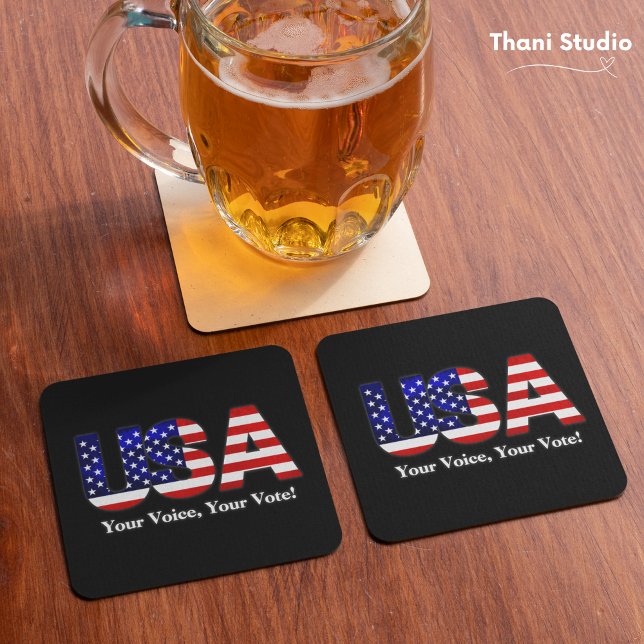 USA Your Voice Your Vote Election Politics Beverage Coaster (Creator Uploaded)