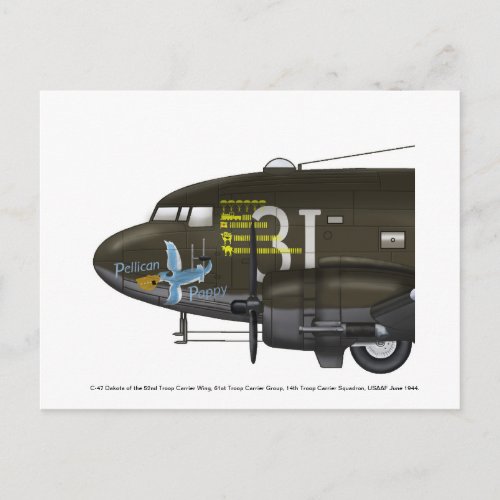 USAAF C_47 Skytrain nose art Postcard