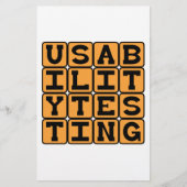 Usability Testing, Beta Stage Testing (Front)