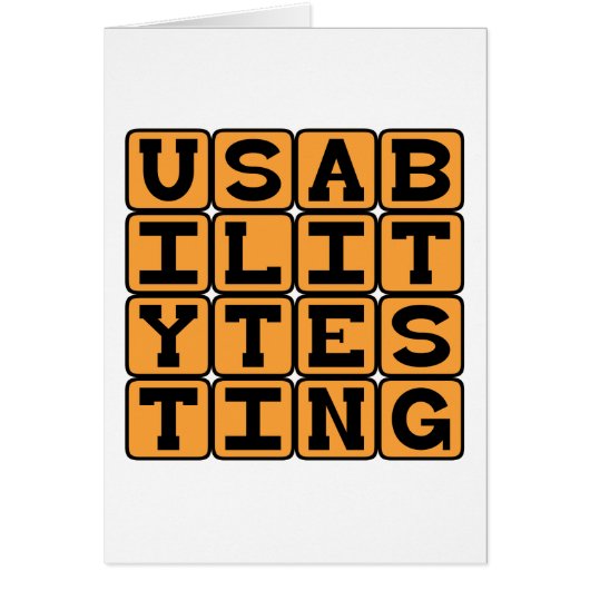 Usability Testing, Beta Stage Testing Cards (Front)