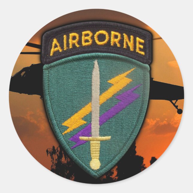 USACAPOC(A) Special Ops patch Veterans Vets Classic Round Sticker (Front)