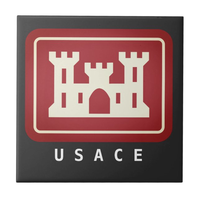 USACE Logo & Text Ceramic Tile (Front)