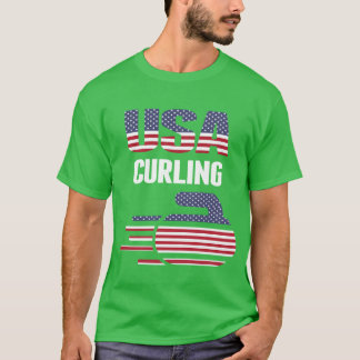 Usaeam Curling Rock Jersey Winter Sports gift T-Shirt