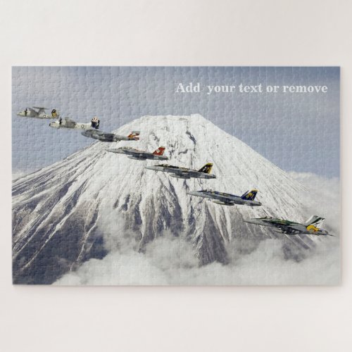 USAF aircraft in formation over Mount Fuji Japan Jigsaw Puzzle